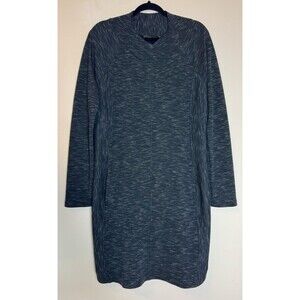 prAna SUNRISE Double Knit Standard Fit Dress Tunic Women’s Size Large Black Gray